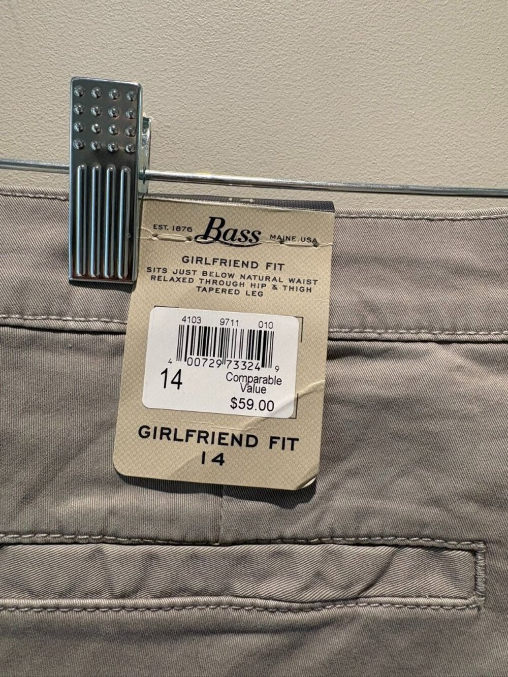G.H. Bass & Co. Girlfriend fit Grey Chino - Picture 6 of 10